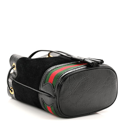 Gucci Suede Patent Web Mini Ophidia Bucket Bag Black 4 of 10