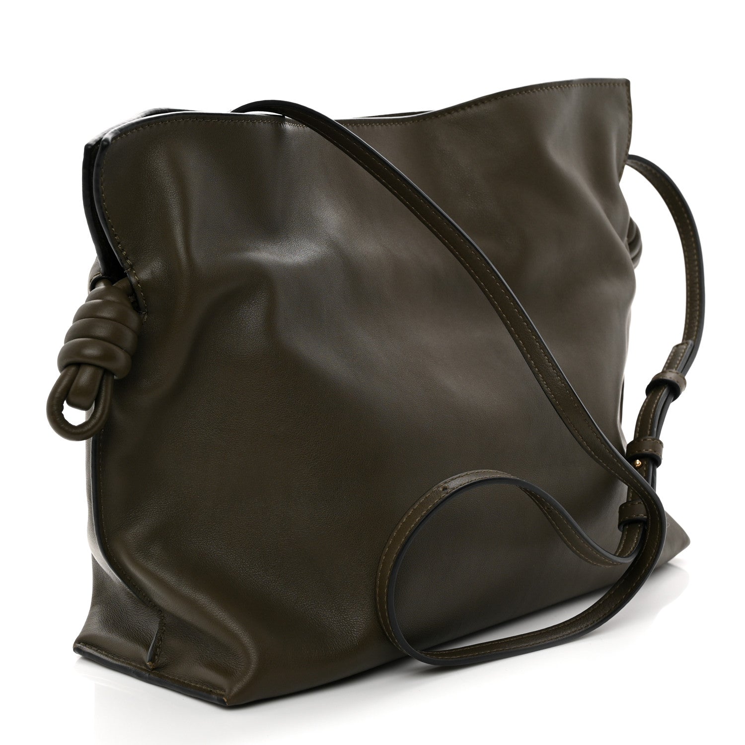 Loewe Nappa Flamenco Knot Clutch Dark Khaki 3 of 11