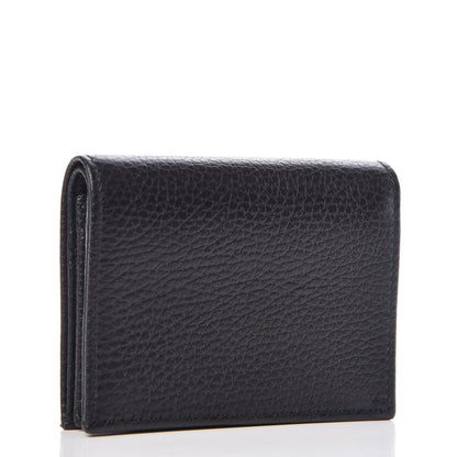 Gucci Pebbled Calfskin Butterfly Card Case Black 3 of 8