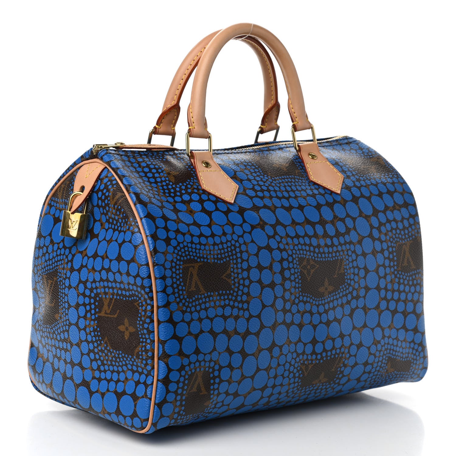 Louis Vuitton Monogram Kusama Town Speedy 30 Blue 6 of 15