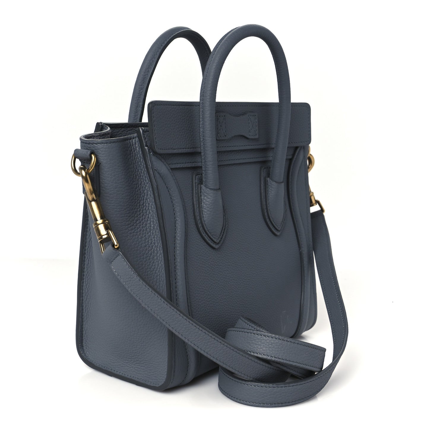 Baby Drummed Calfskin Nano Luggage Kohl