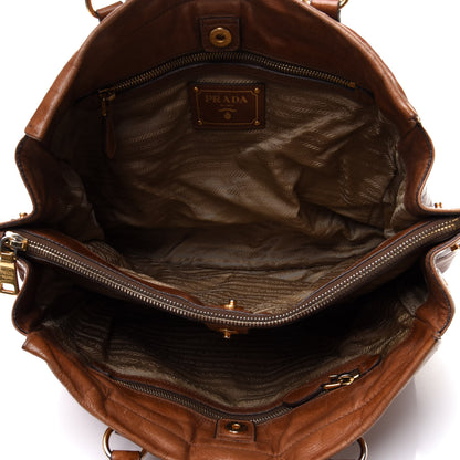 Prada Soft Calf Shopping Tote Brown 6 of 18