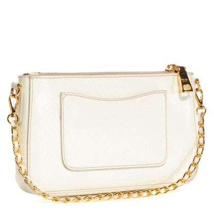 Prada Saffiano Vernice Crossbody Bag Bianco 3 of 10