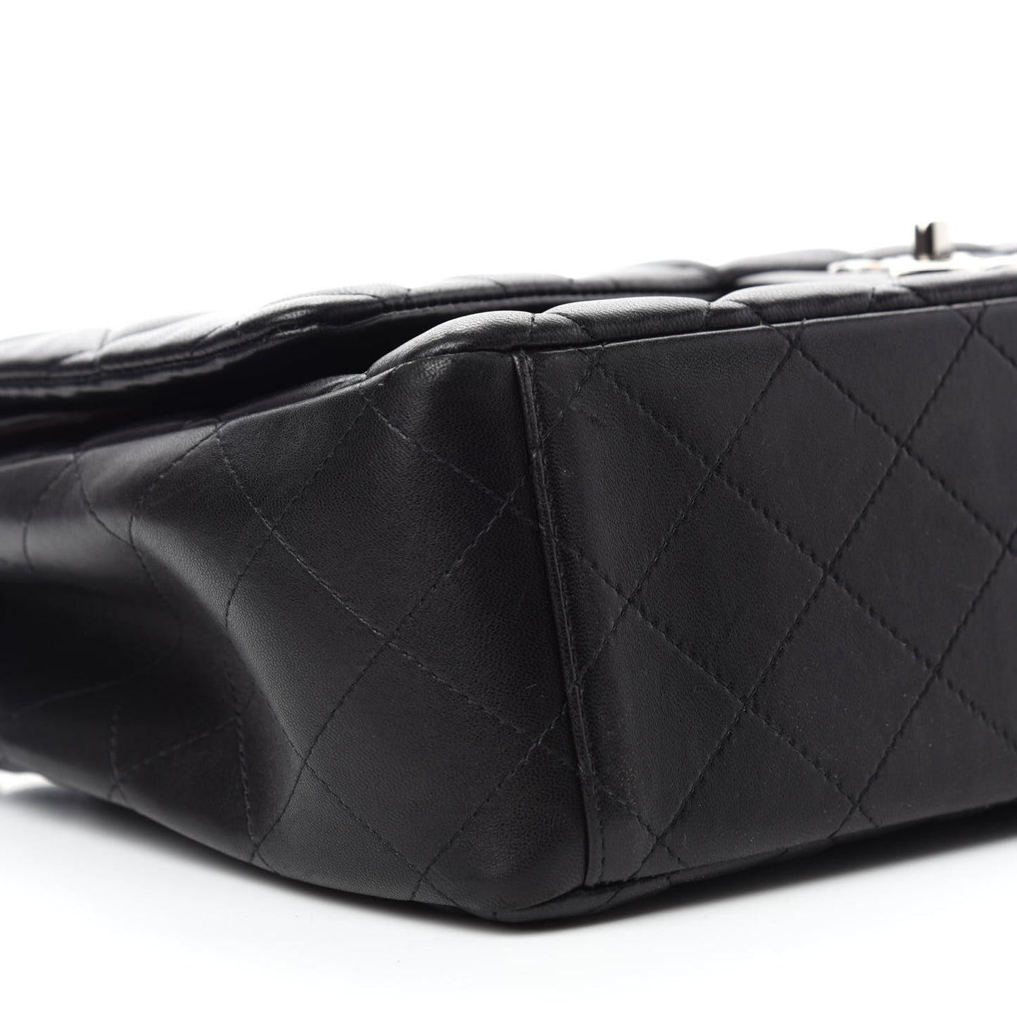 Lambskin Quilted Maxi Double Flap Black