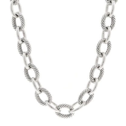 David Yurman Sterling Silver 16.5mm Large Oval Link Necklace 1 of 5