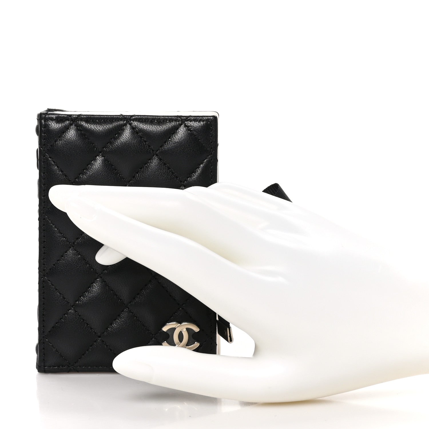Chanel Lambskin Quilted Book Card Holder Black 2 of 10