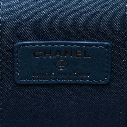 Chanel Denim Quilted Mini Pearl Crush Vanity Case With Chain 6 of 9