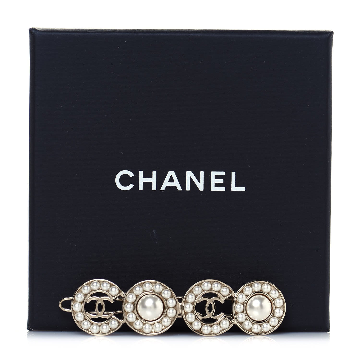 Chanel Pearl Coco Hair Clip Barrette Gold 6 of 6