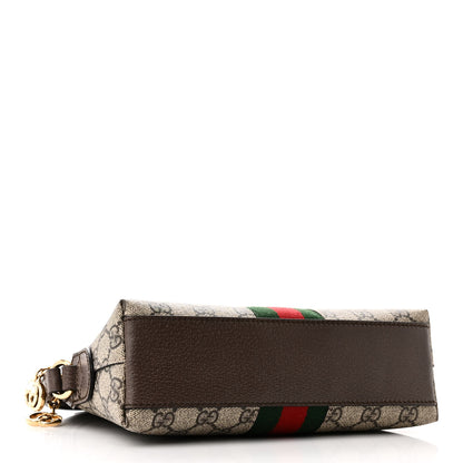 Gucci GG Supreme Monogram Textured Dollar Calfskin Web Small Ophidia Dome Shoulder Bag Beige Ebony New Acero 4 of 10