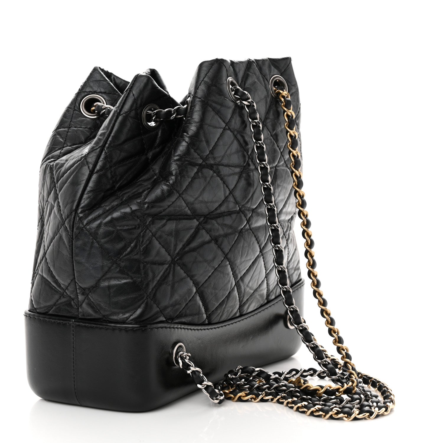 Chanel Aged Calfskin Quilted Small Gabrielle Backpack Black 3 of 11