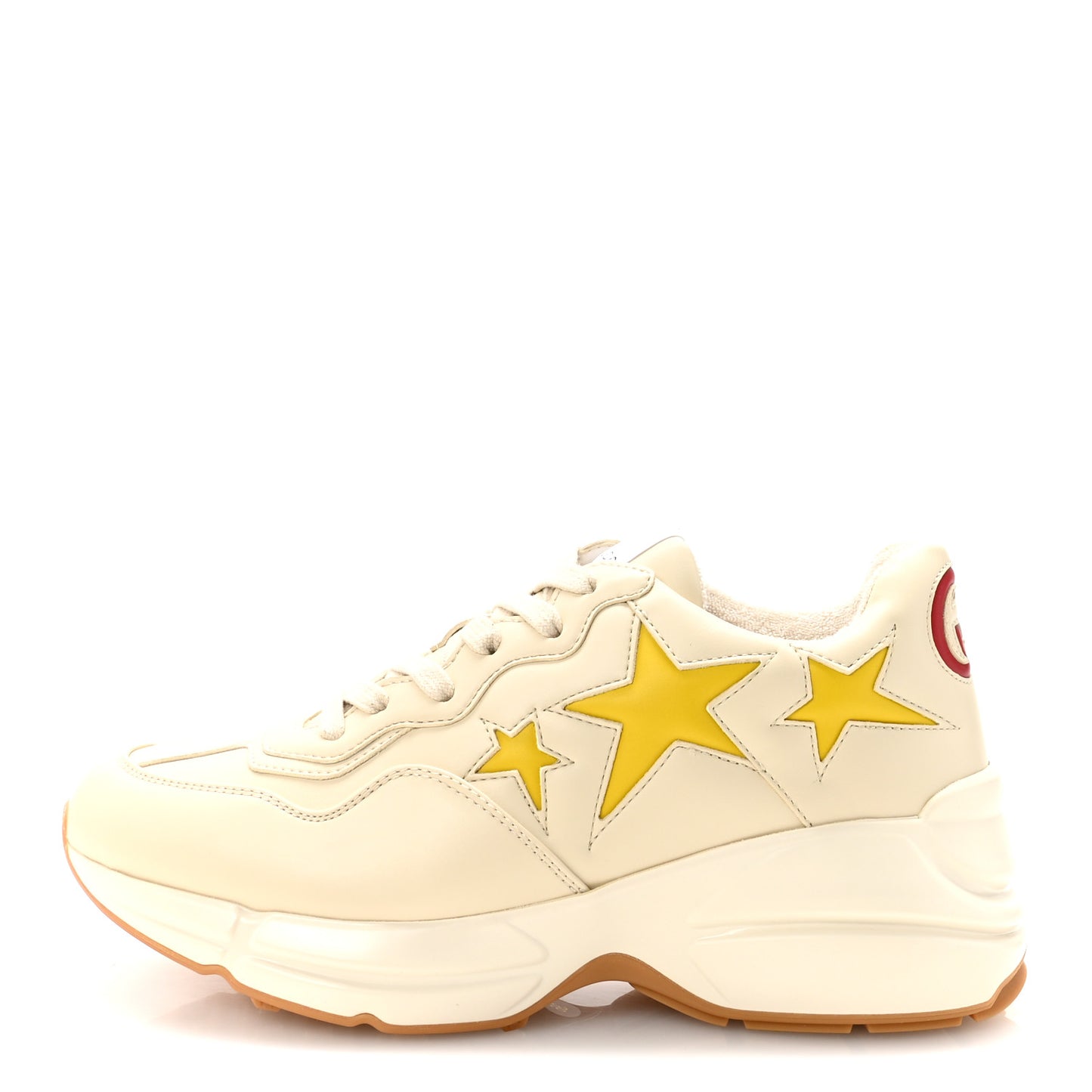 Evolution Calfskin Star Rhyton Sneakers 36 Ivoire Sky Yellow Hibiscus Red