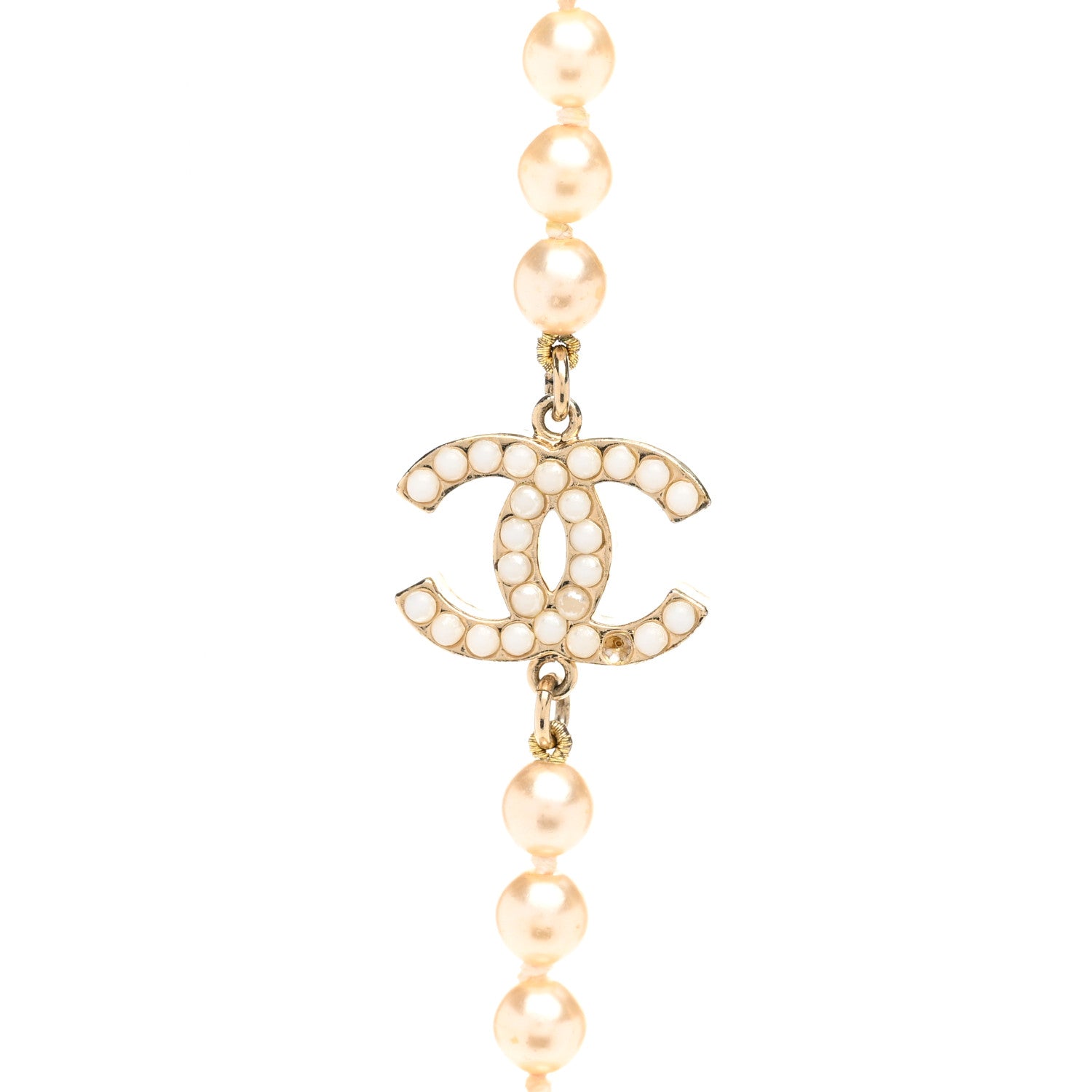 Chanel Graduated Pearl CC Long Necklace Gold 4 of 6