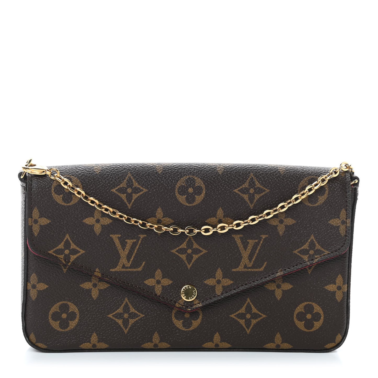 Monogram Pochette Felicie Chain Wallet Fuchsia