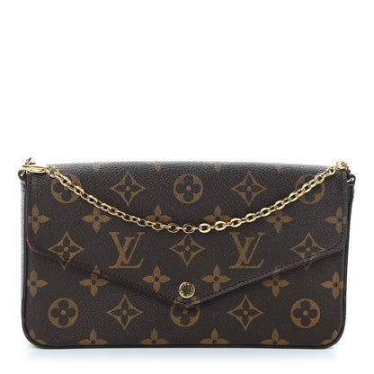 Louis Vuitton Monogram Pochette Felicie Chain Wallet Fuchsia 1 of 9