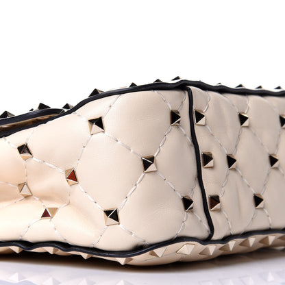 Valentino Garavani Nappa Small Rockstud Spike Shoulder Bag Light Ivory 9 of 10