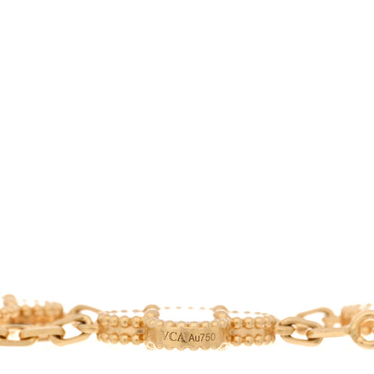 Van Cleef & Arpels 18K Yellow Gold Mother of Pearl 5 Motifs Vintage Alhambra Bracelet 3 of 4