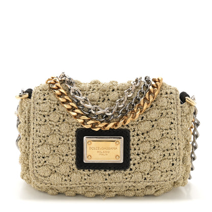 Dolce & Gabbana Woven Raffia Sicily Micro Crochet Flap Bag 1 of 9