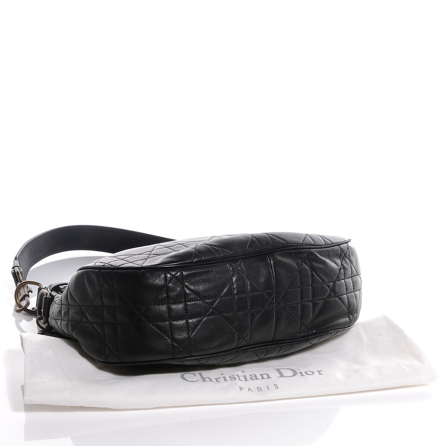 Christian Dior Lambskin Cannage Medium Hobo Black 4 of 7