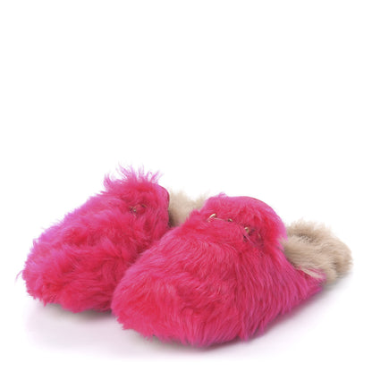 Gucci Merino Wool Womens Princetown Slippers 36.5 Raspberry Lipstick Natural 3 of 9