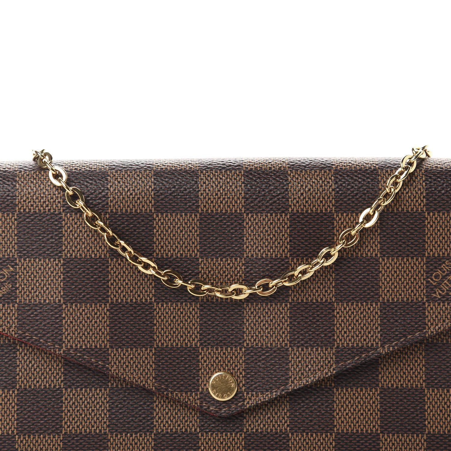 Louis Vuitton Damier Ebene Pochette Felicie Chain Wallet 11 of 11