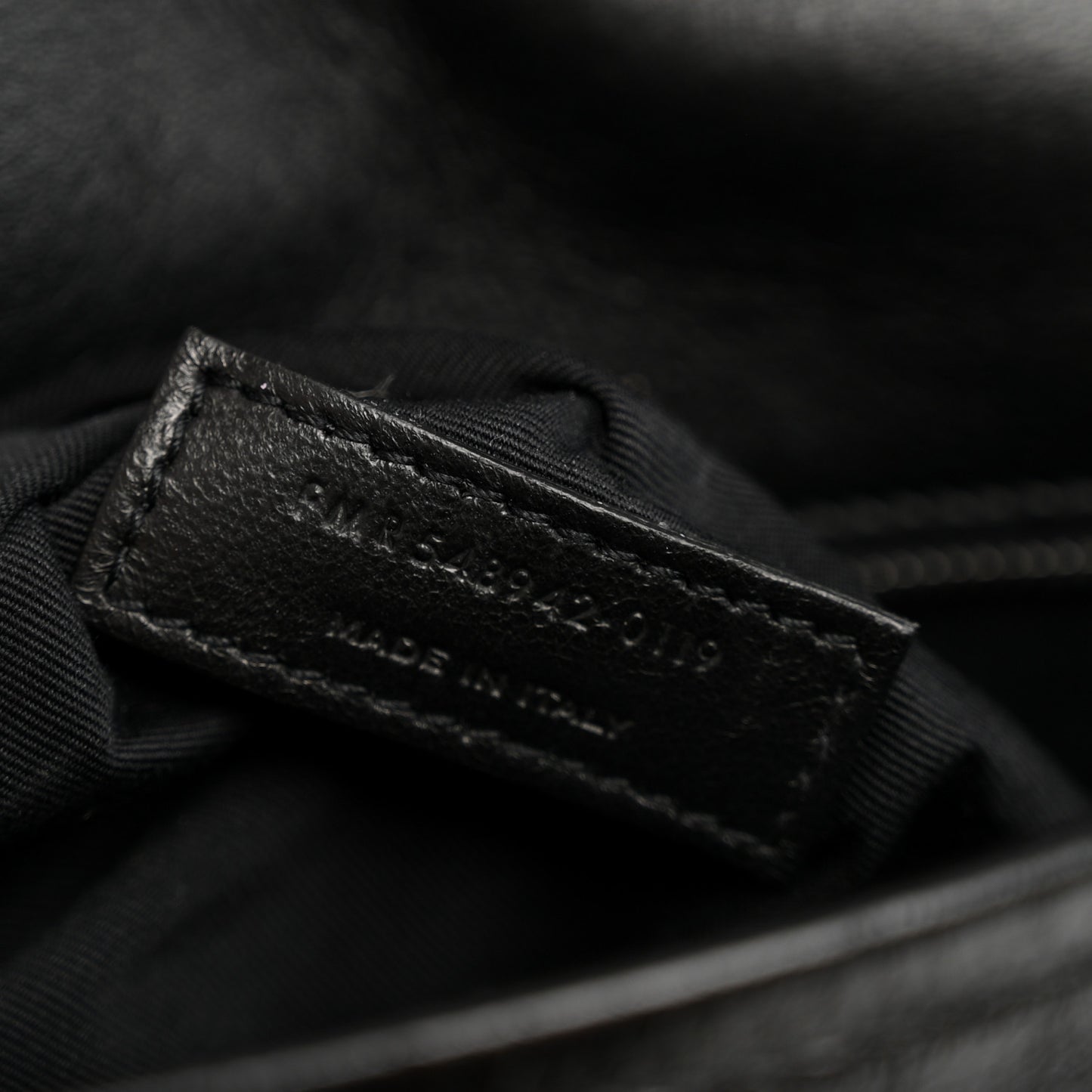 Crinkled Calfskin Monogram Medium Niki Chain Satchel Black