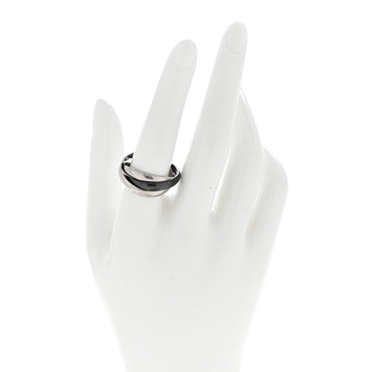 Cartier 18K White Gold Black Ceramic Trinity Ring 58 8.25 2 of 4