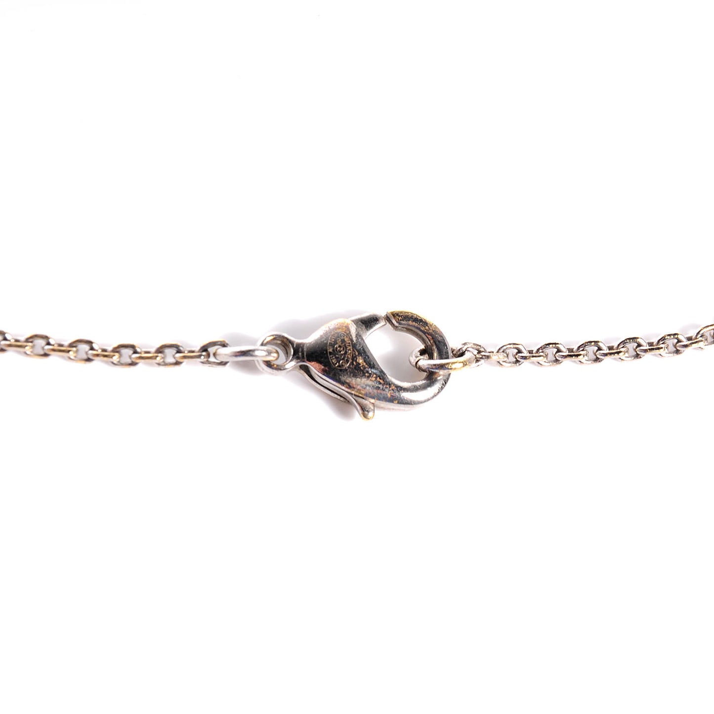 Crystal Baguette Large CC Necklace Silver