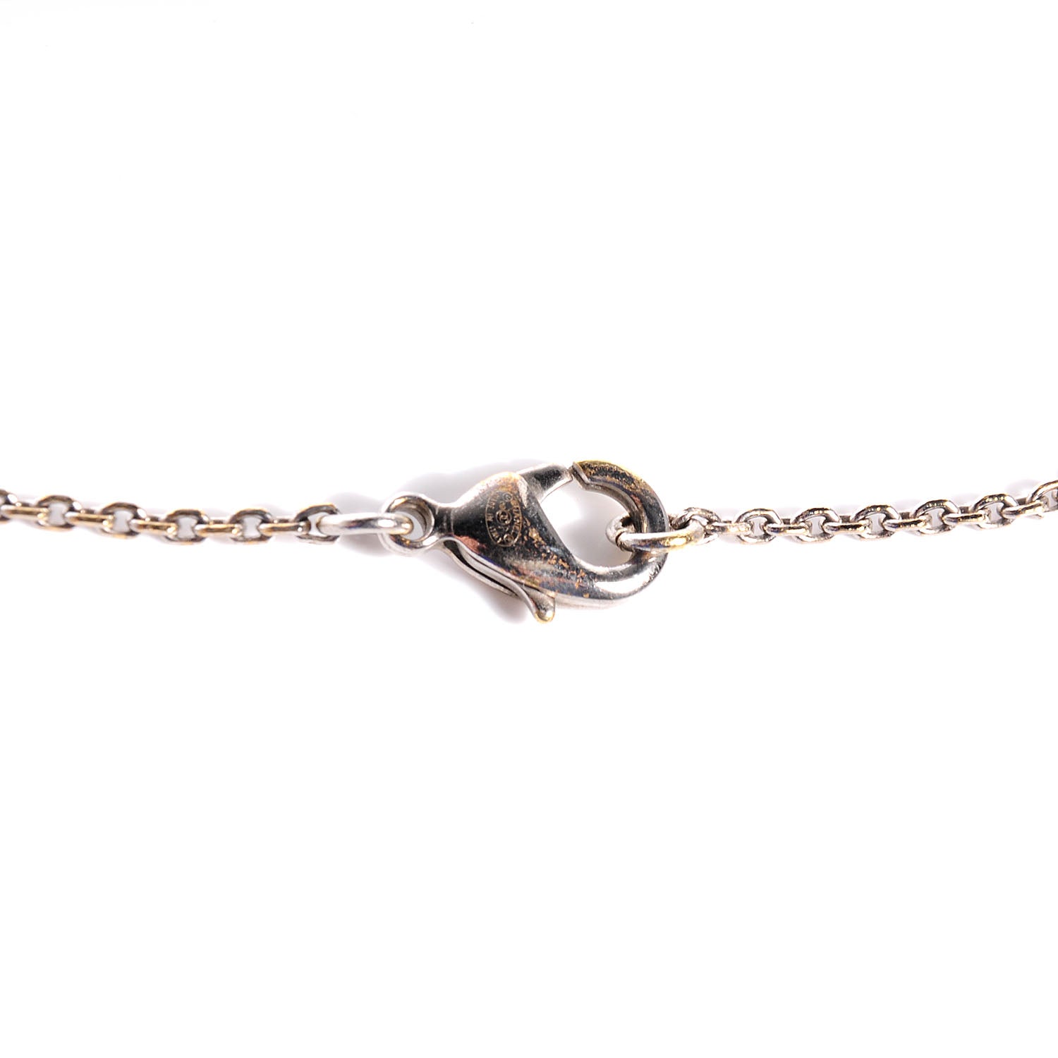 Chanel Crystal Baguette Large CC Necklace Silver 3 of 4
