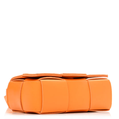 Bottega Veneta Lambskin Maxi Intrecciato Extra Mini Cassette Crossbody Bag Tangerine 4 of 11