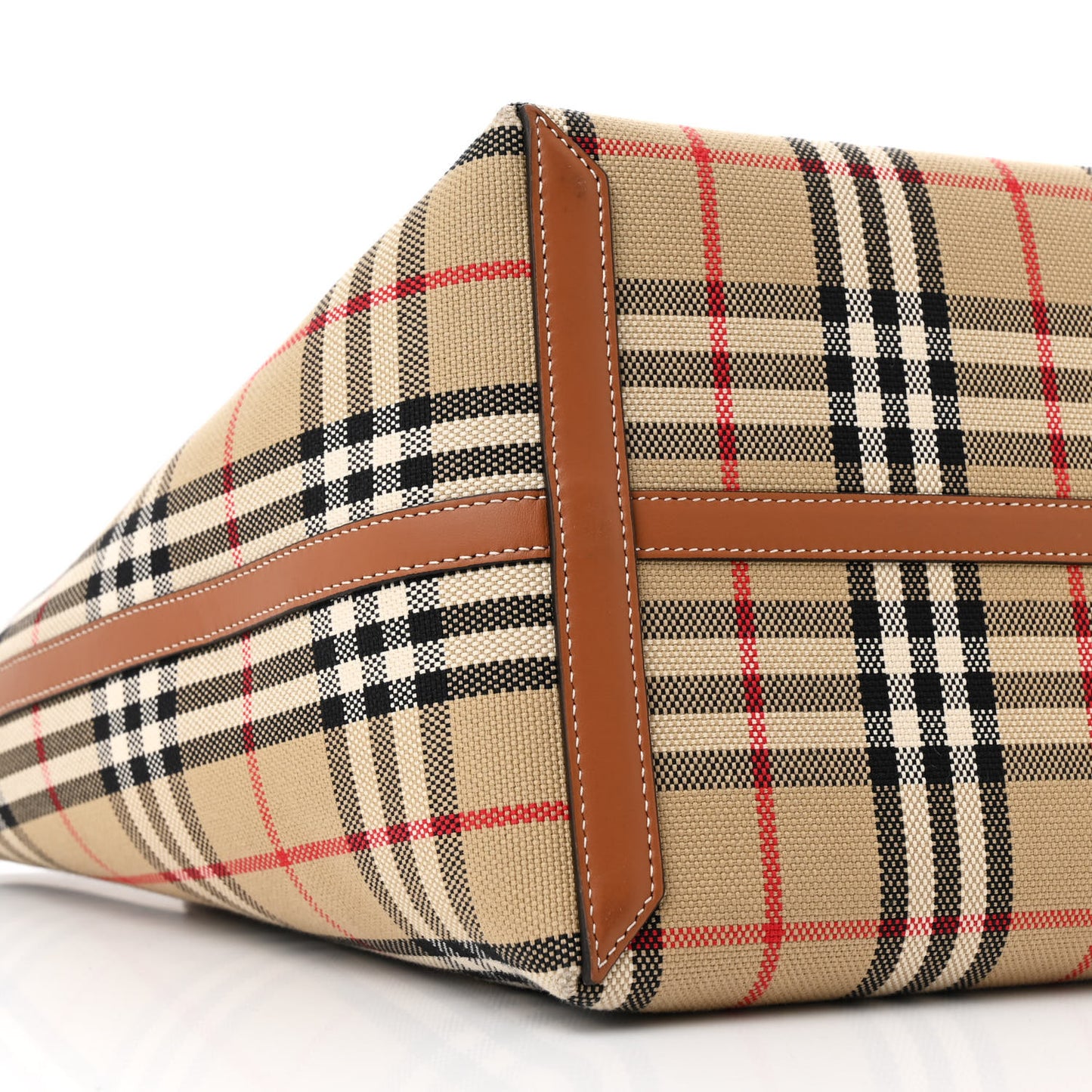 Cotton Vintage Check Medium London Tote Bag Briar Brown Black