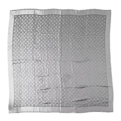 Louis Vuitton Silk Lurex Wool Monogram Shine Shawl Charcoal Grey 1 of 6