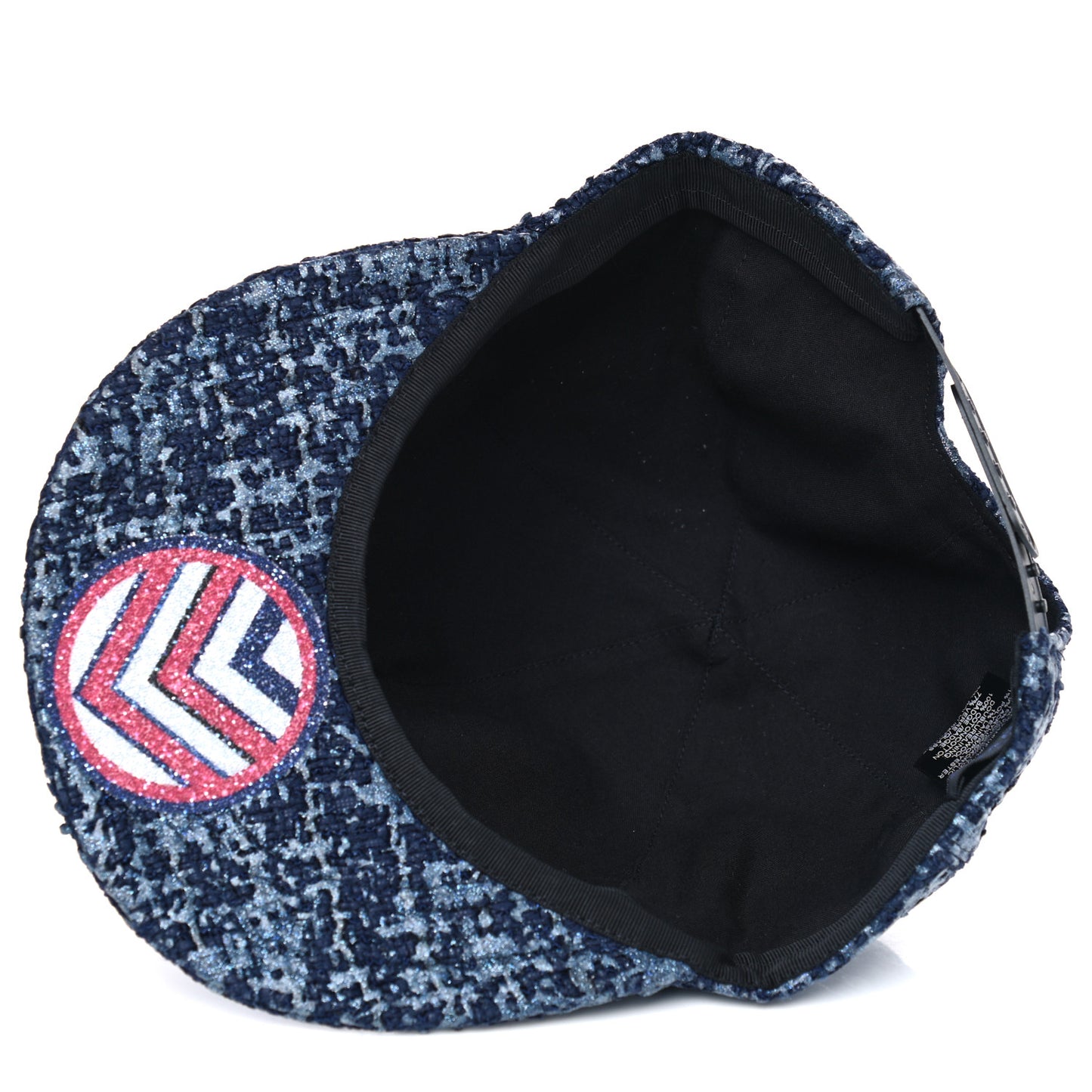 Glittered Tweed Cap Hat Navy Blue