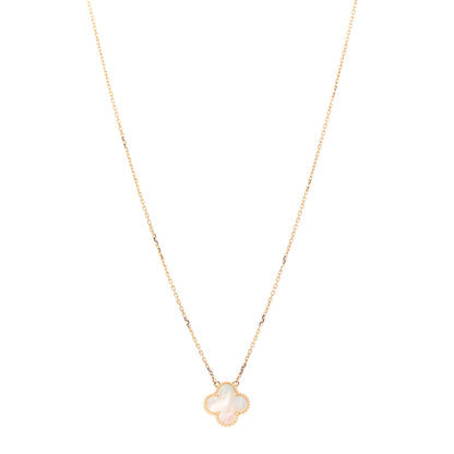 Van Cleef & Arpels 18K Yellow Gold Mother of Pearl Vintage Alhambra Pendant Necklace 1 of 6
