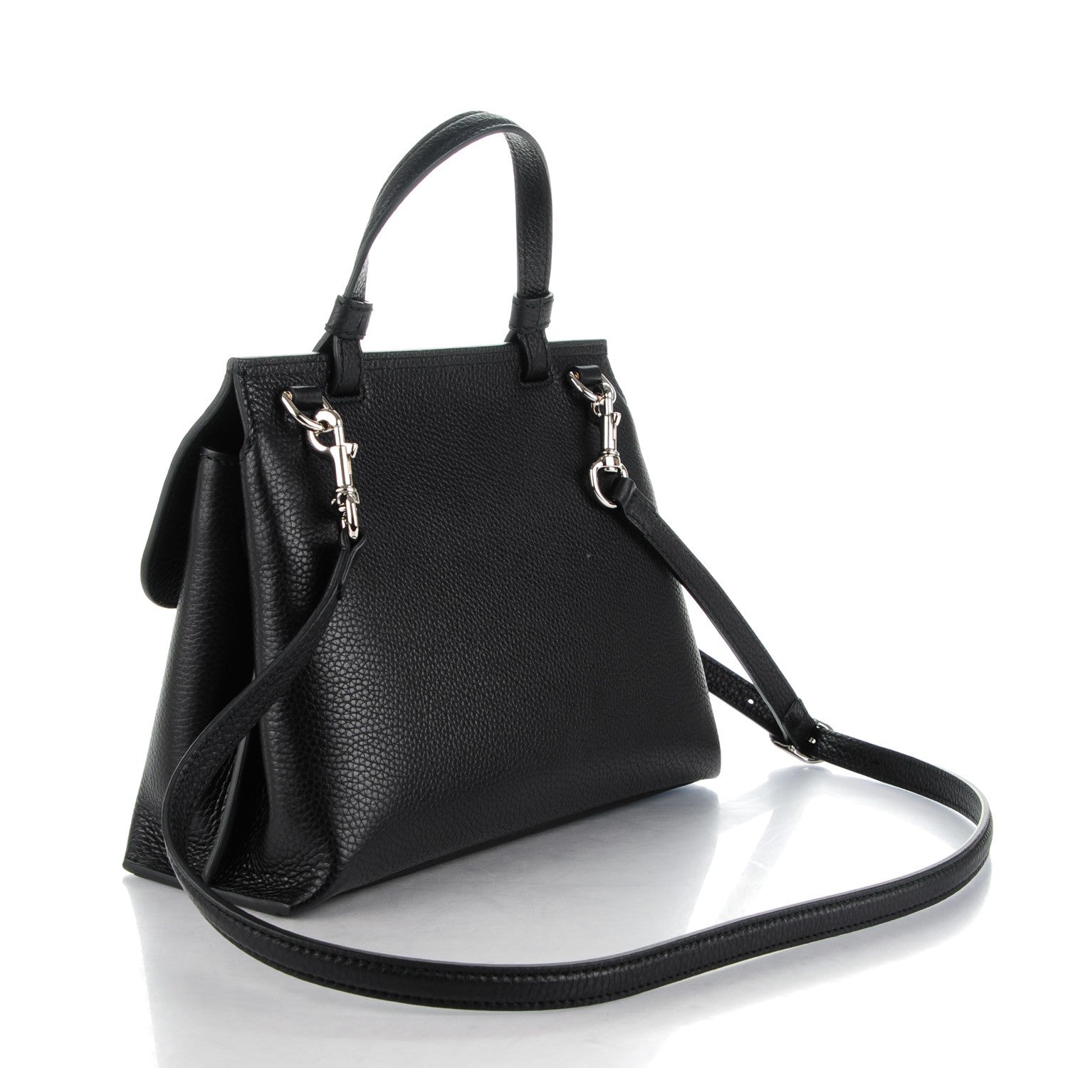 Gucci Cellarius Calfskin Small Bamboo Daily Top Handle Bag Black 3 of 6