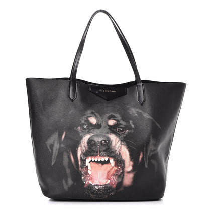 Givenchy Textured Coated Canvas Rottweiler Pint Large Antigona Tote Black 1 of 10