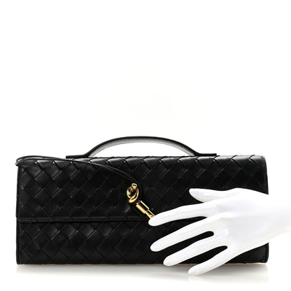 Bottega Veneta Nappa Intrecciato Long Andiamo Top Handle Clutch Black 2 of 6
