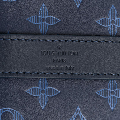 Louis Vuitton Calfskin Monogram Shadow Keepall Bandouliere 50 Navy 5 of 9