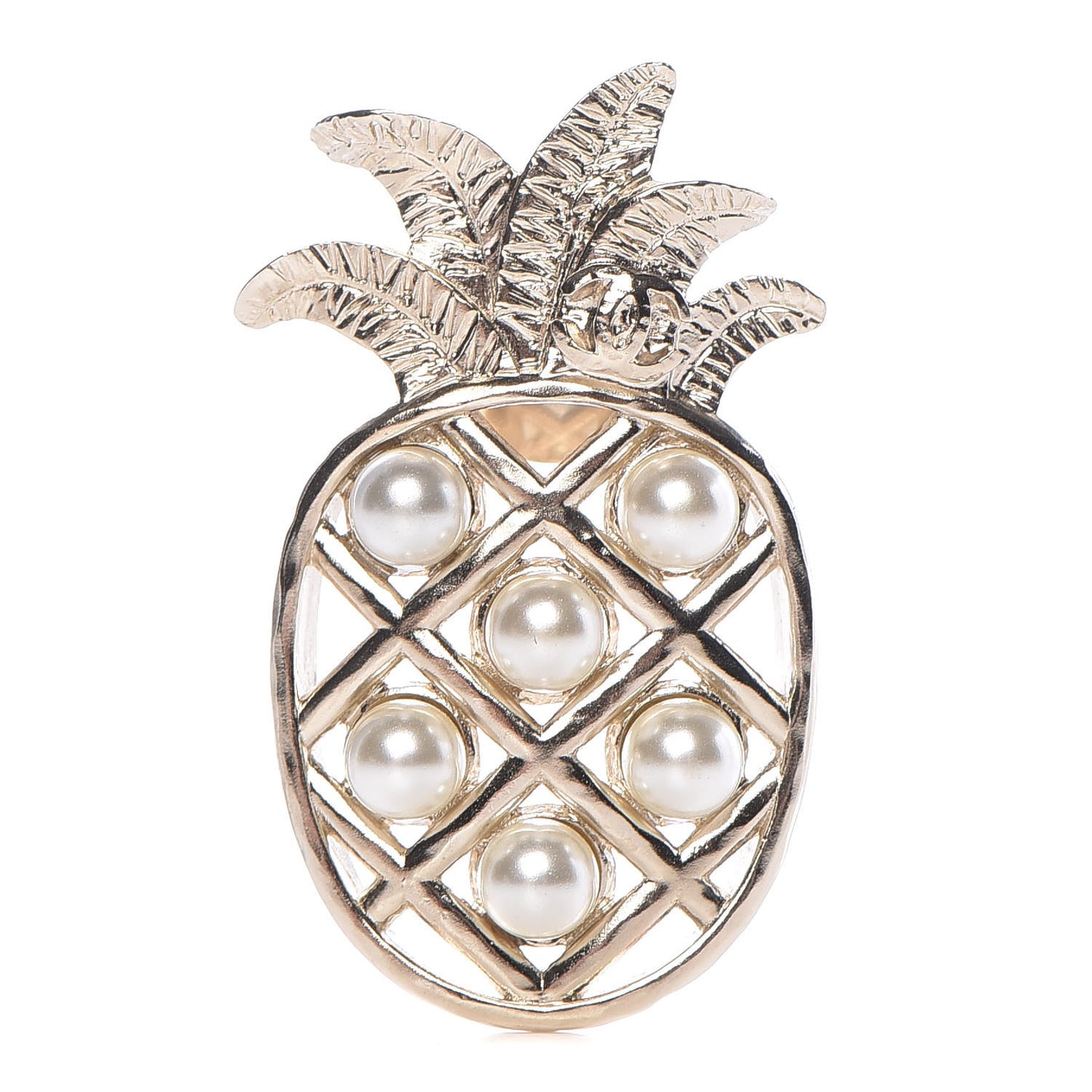 Pearl Pineapple Brooch Gold