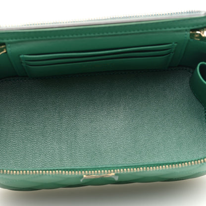 Chanel Lambskin Quilted Small Top Handle Vanity Case With Chain Green 5 of 11