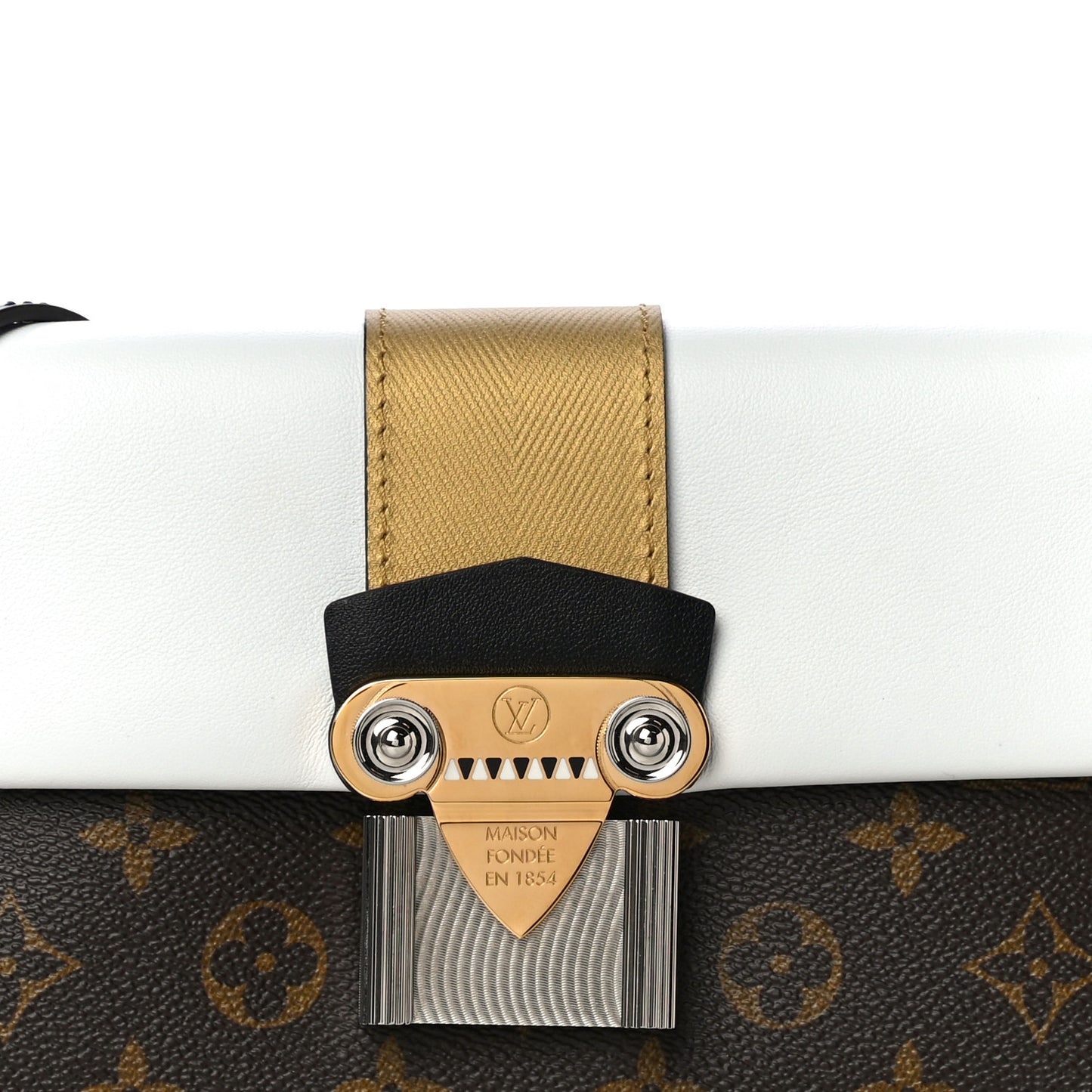 Calfskin Monogram Column Clutch