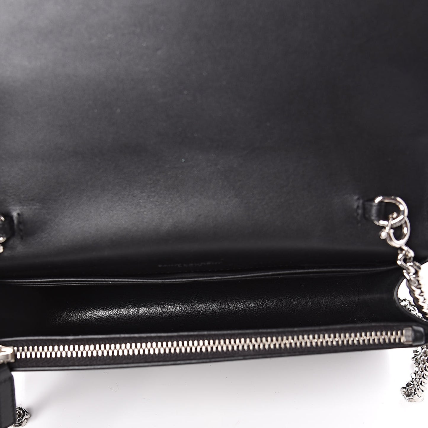Calf Hair Spotted Monogram Kate Tassel Chain Wallet Black