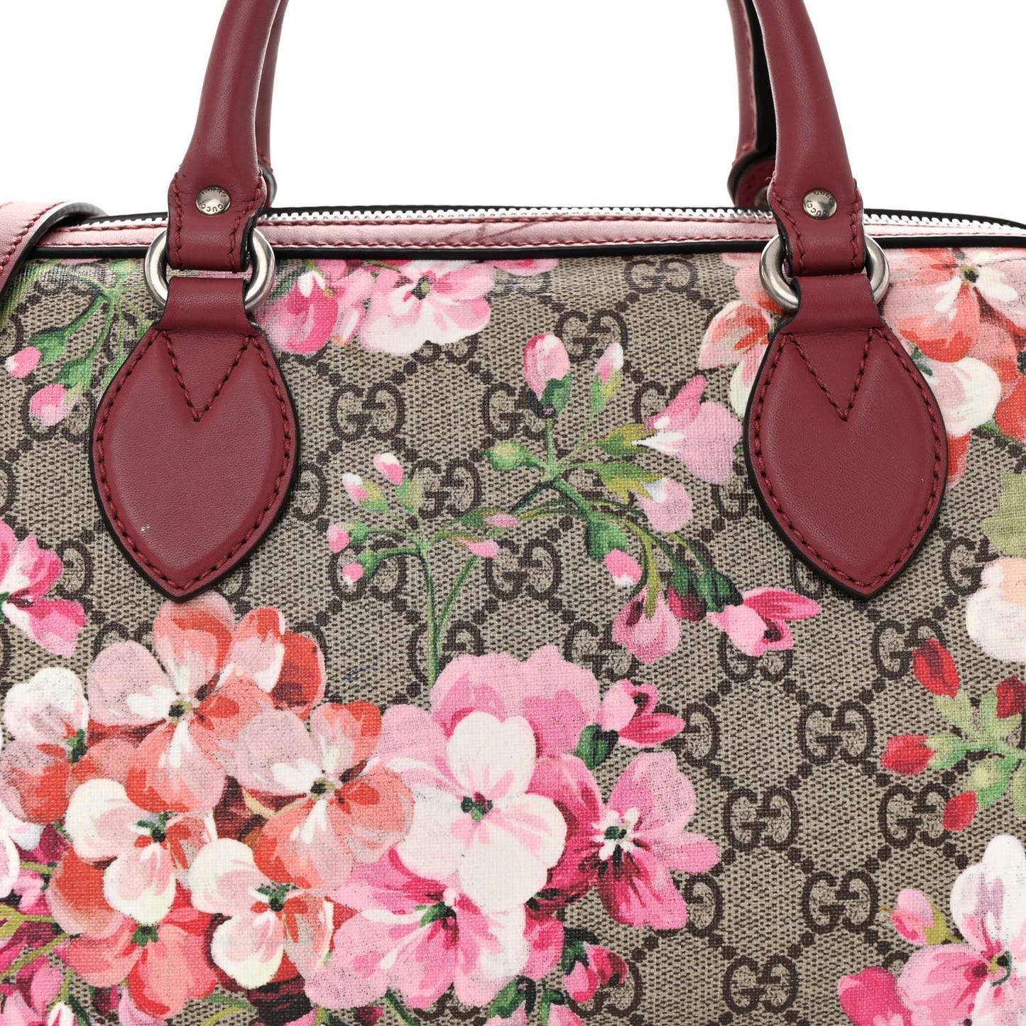 GG Supreme Monogram Blooms Small Boston Beige Multicolor Dry Rose