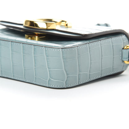 Chloe Calfskin Crocodile Embossed Mini C Bag Faded Blue 10 of 10