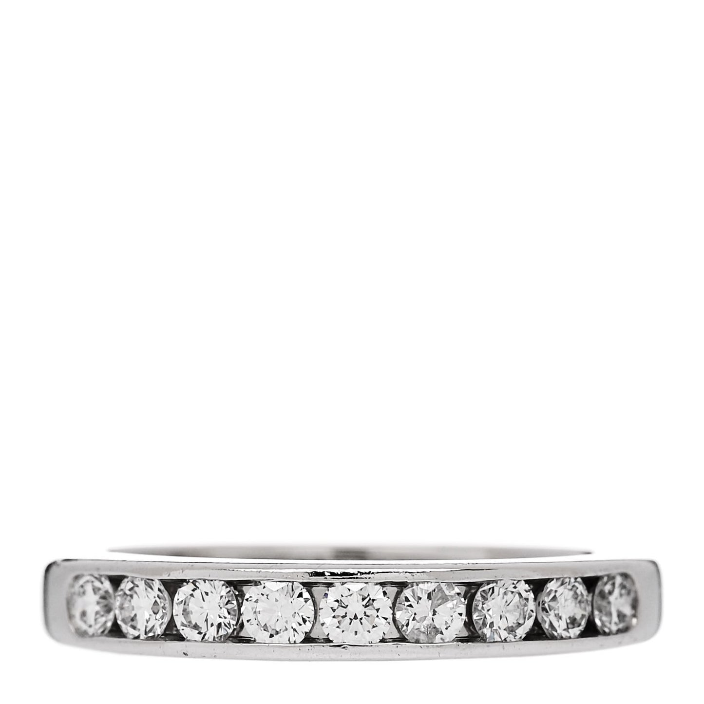 Platinum Diamond 3mm Half Circle Wedding Band Ring 48 4.5