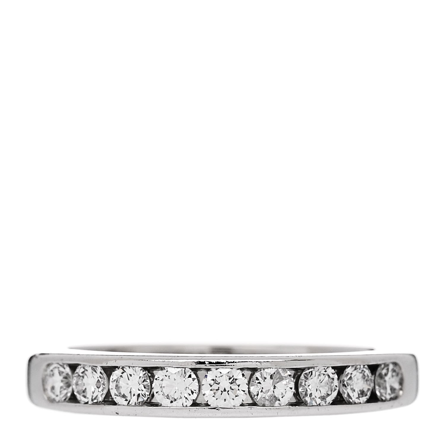 Tiffany Platinum Diamond 3mm Half Circle Wedding Band Ring 48 4.5 1 of 4