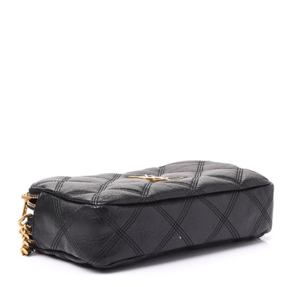 Saint Laurent Grained Lambskin Quilted Mini Becky Double Zip Bag Black 3 of 12