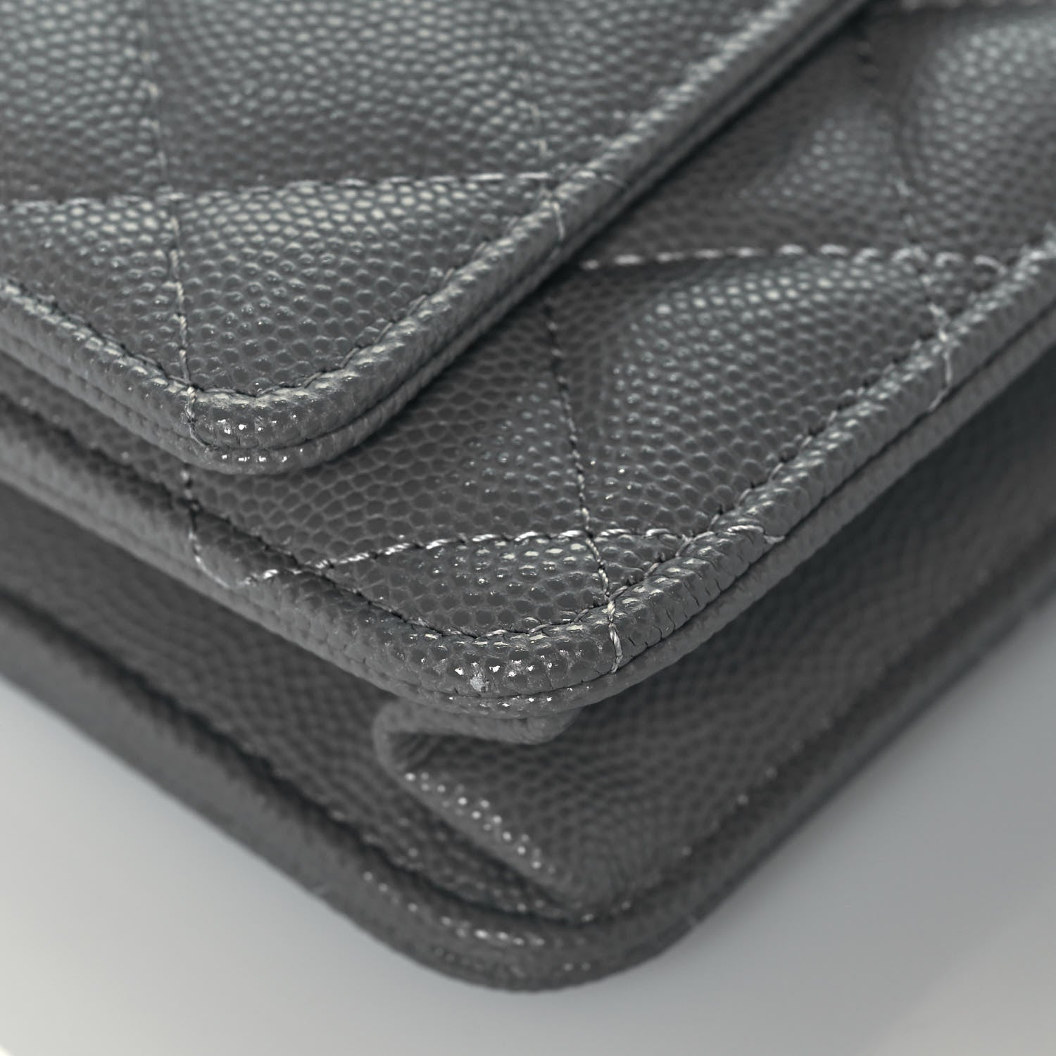 Chanel Caviar Quilted Wallet On Chain WOC Dark Grey 4 of 12