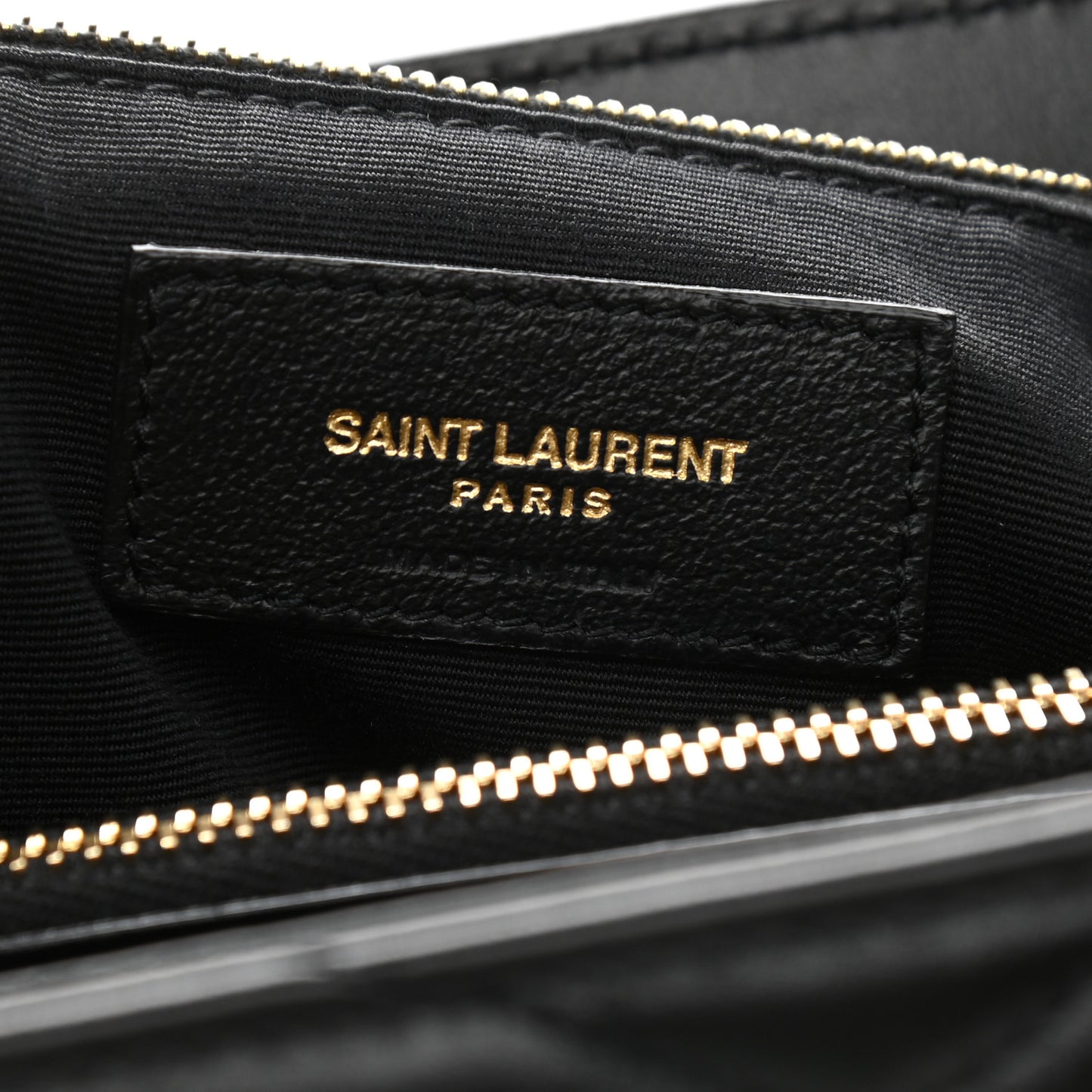 Calfskin Y Quilted Monogram Large Loulou Chain Satchel Black