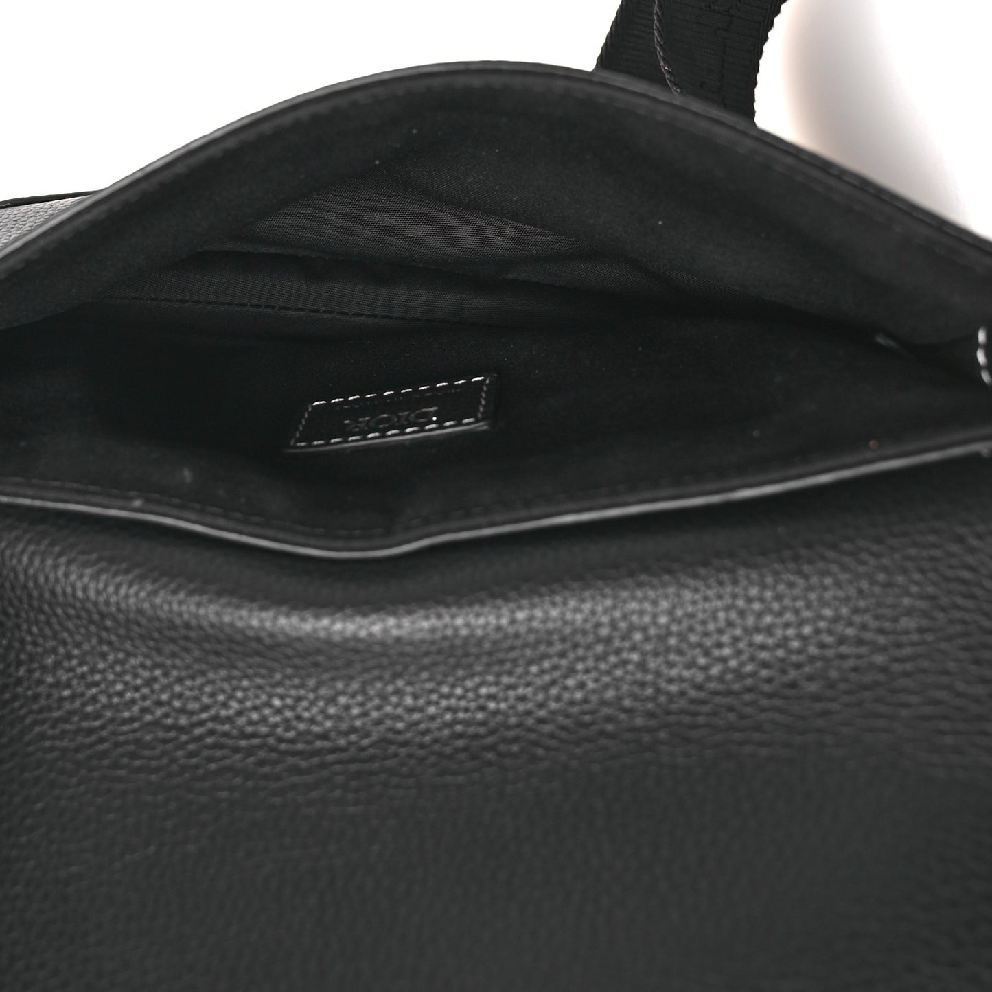 X KAWS Grained Calfskin Saddle Pouch Black