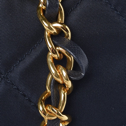 Prada Nylon Tessuto Impuntu Quilted Flap Shoulder Bag Navy 9 of 9